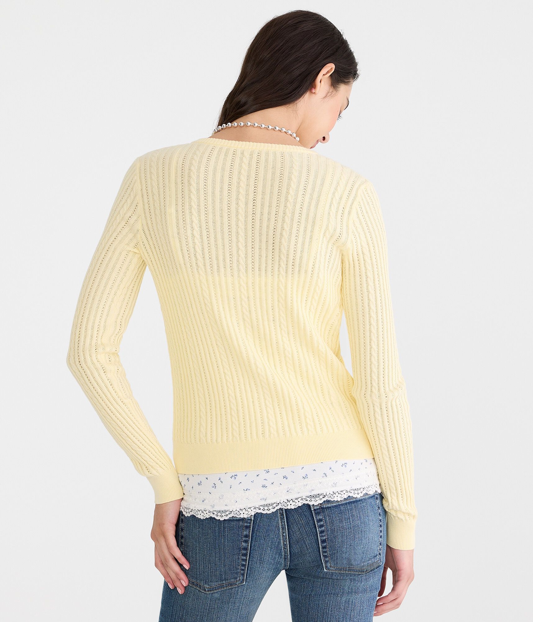 Ribbed Crew Cardigan