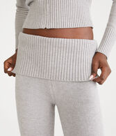 Flare Mid-Rise Fold-Over Sweater Pants