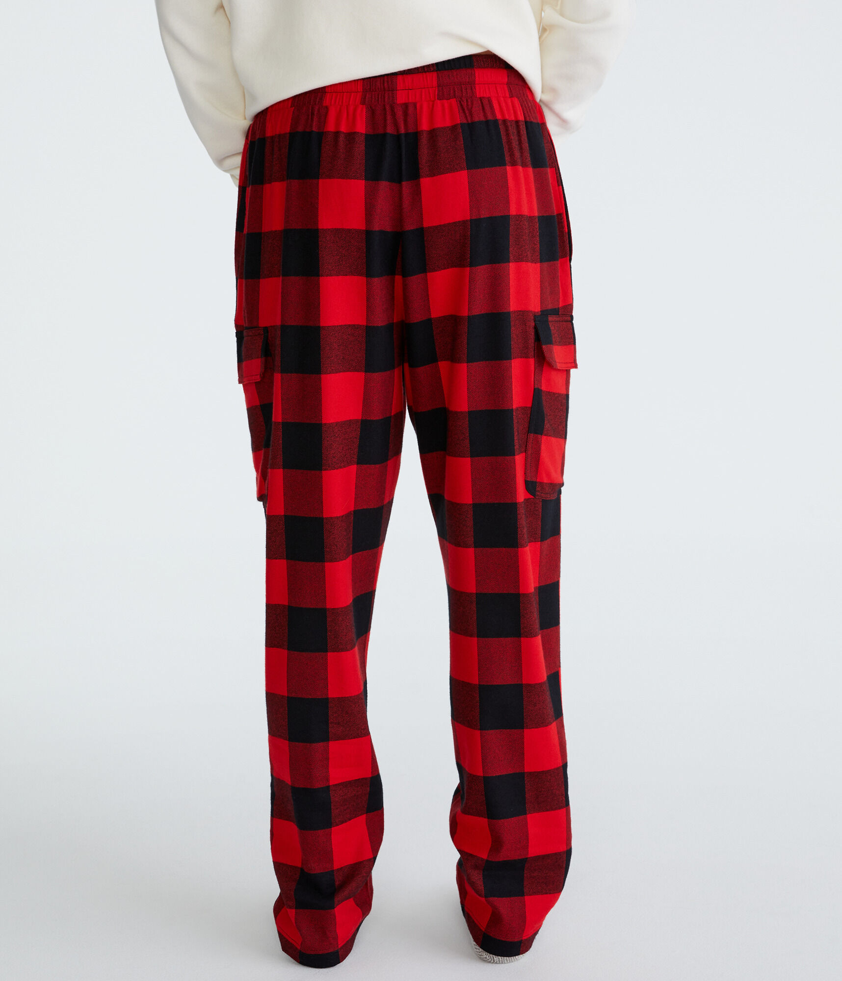 Buffalo Plaid Flannel Cargo Sleep Pants - Main Image