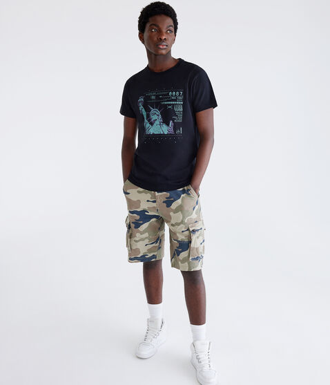 Digital Statue Of Liberty Graphic Tee Digital Statue Of Liberty Graphic Tee