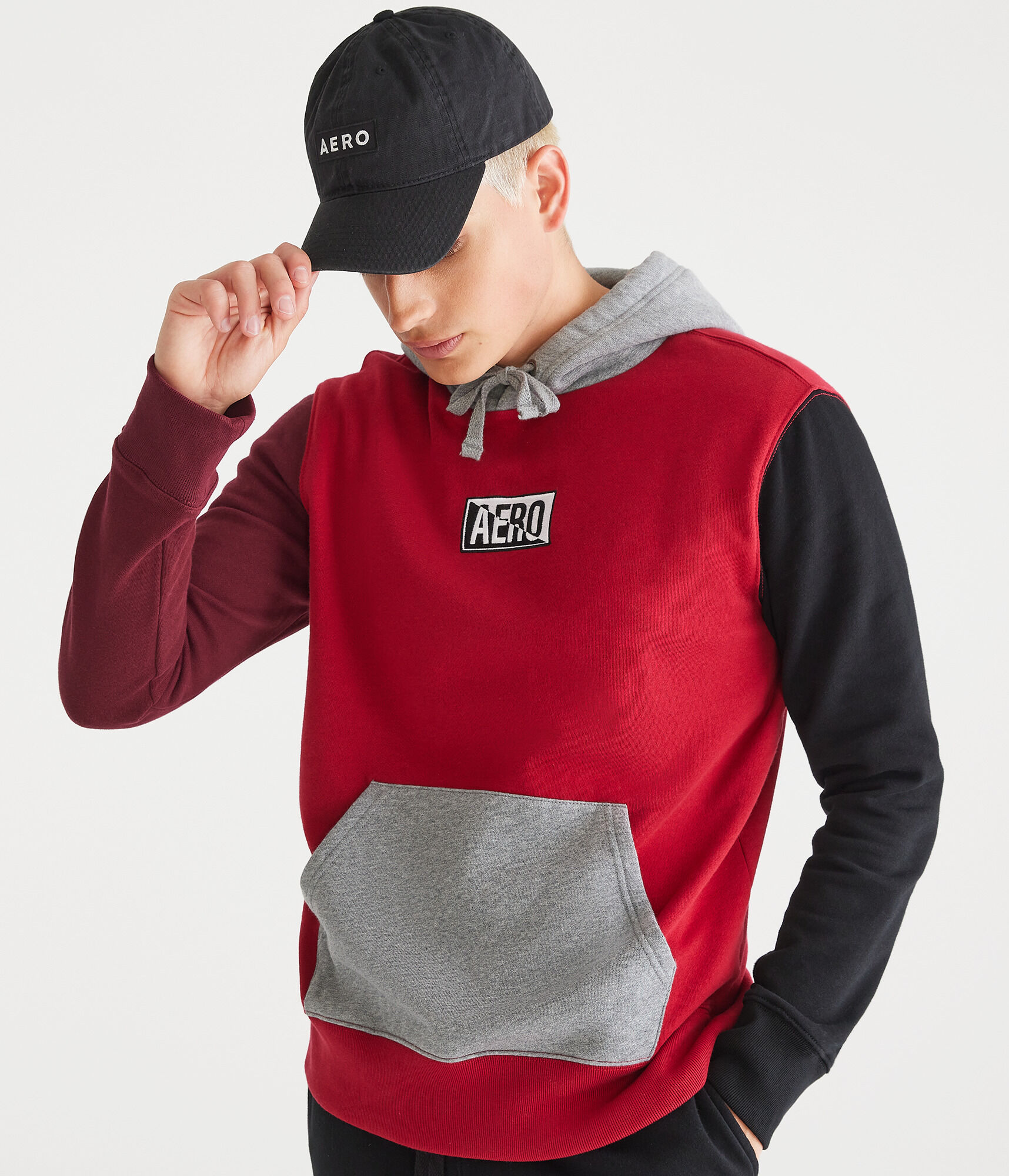 Aero Box Logo Colorblocked Pullover Hoodie