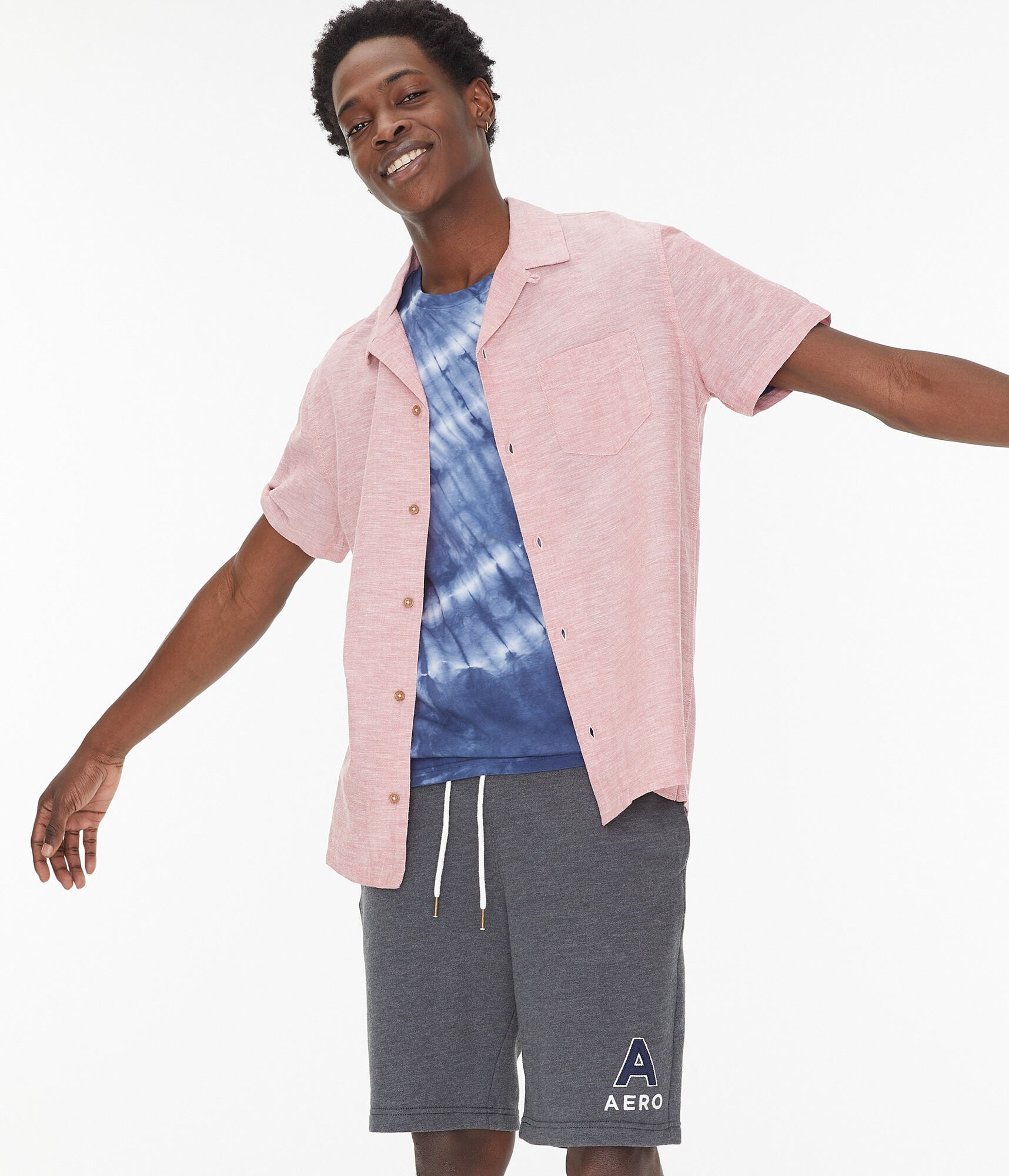 Solid Button-Down Resort Shirt