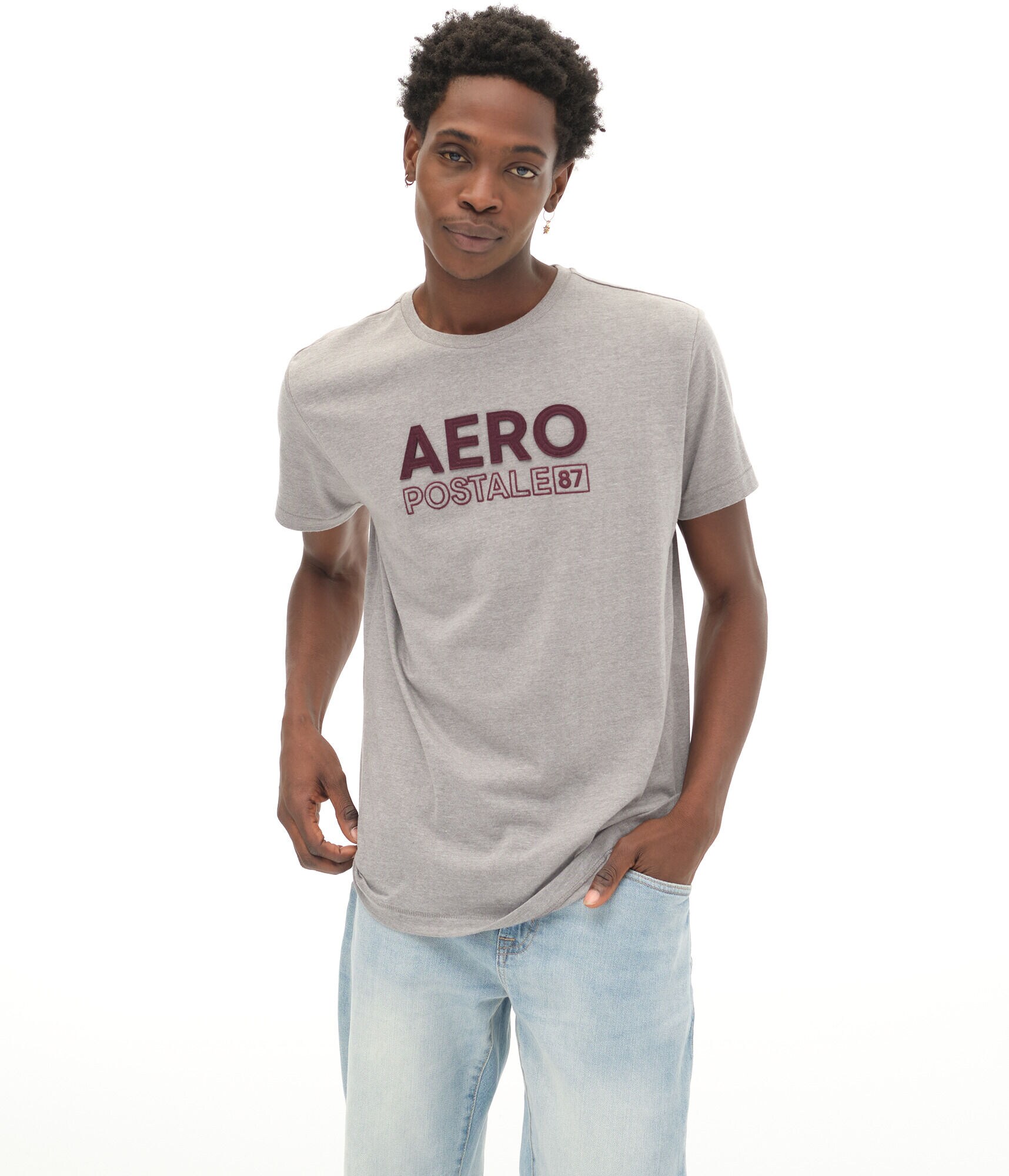 Aeropostale 87 Logo Appliqu&eacute; Graphic Tee