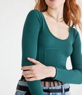 Long Sleeve Seriously Soft Corset Tiny Top
