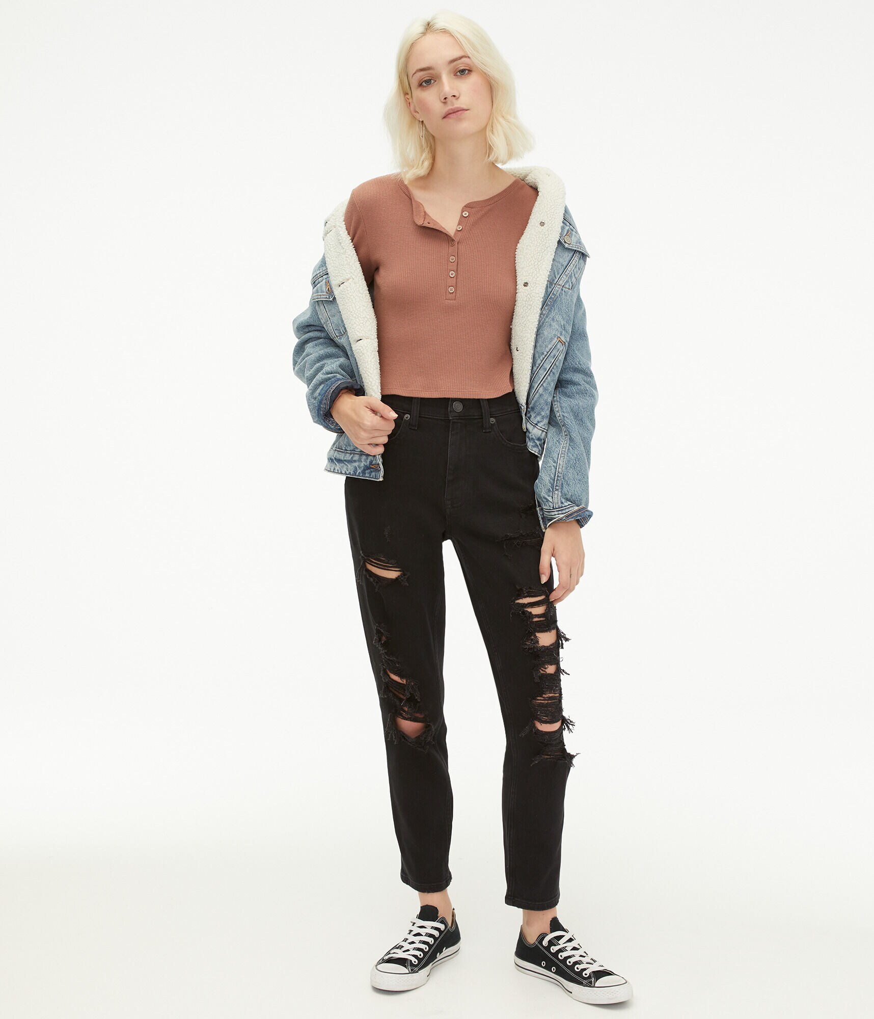 High-Rise Stretch Mom Jean