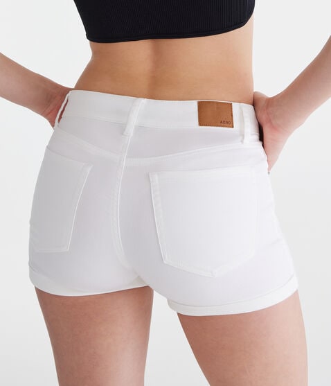 Seriously Stretchy High-Rise Denim Midi Shorts