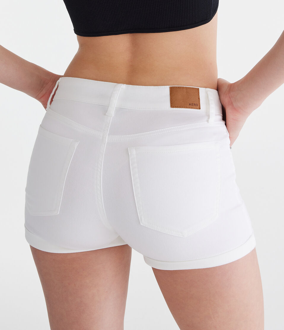 Seriously Stretchy High-Rise Denim Midi Shorts