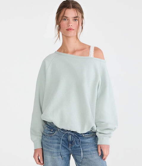 Cloud Soft Slash-Neck Bubble Sweatshirt Cloud Soft Slash-Neck Bubble Sweatshirt