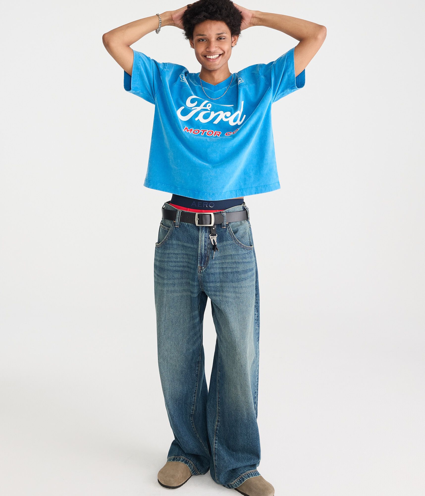 Ford Motor Co V-Neck Relaxed Graphic Tee