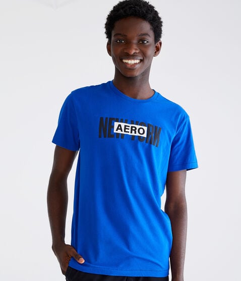 Aero New York Box Logo Appliqué Graphic Tee Aero New York Box Logo Appliqué Graphic Tee