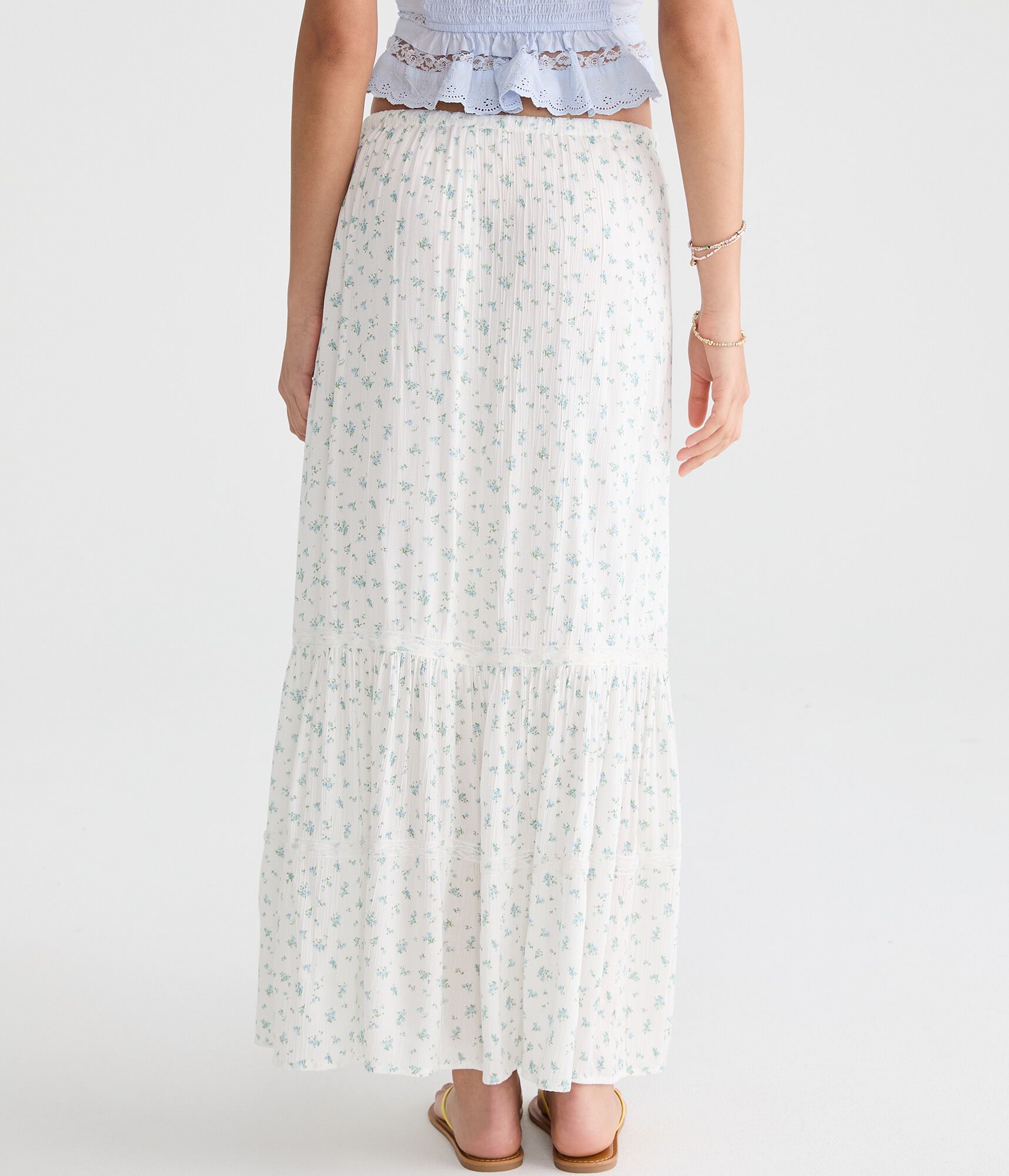 Floral Tiered Maxi Skirt