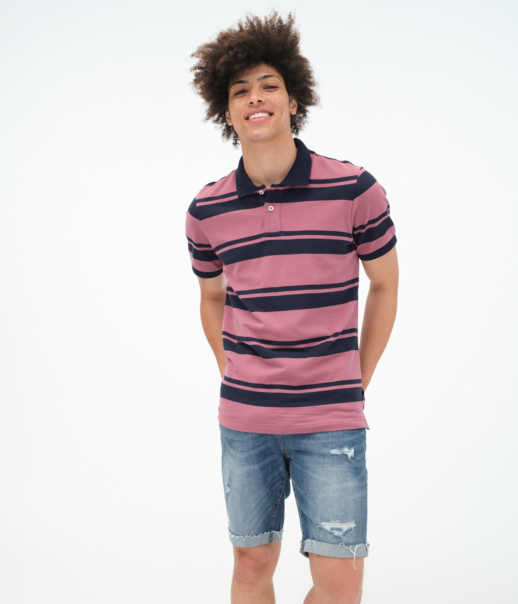 Mixed Stripe Piqu&eacute; Polo