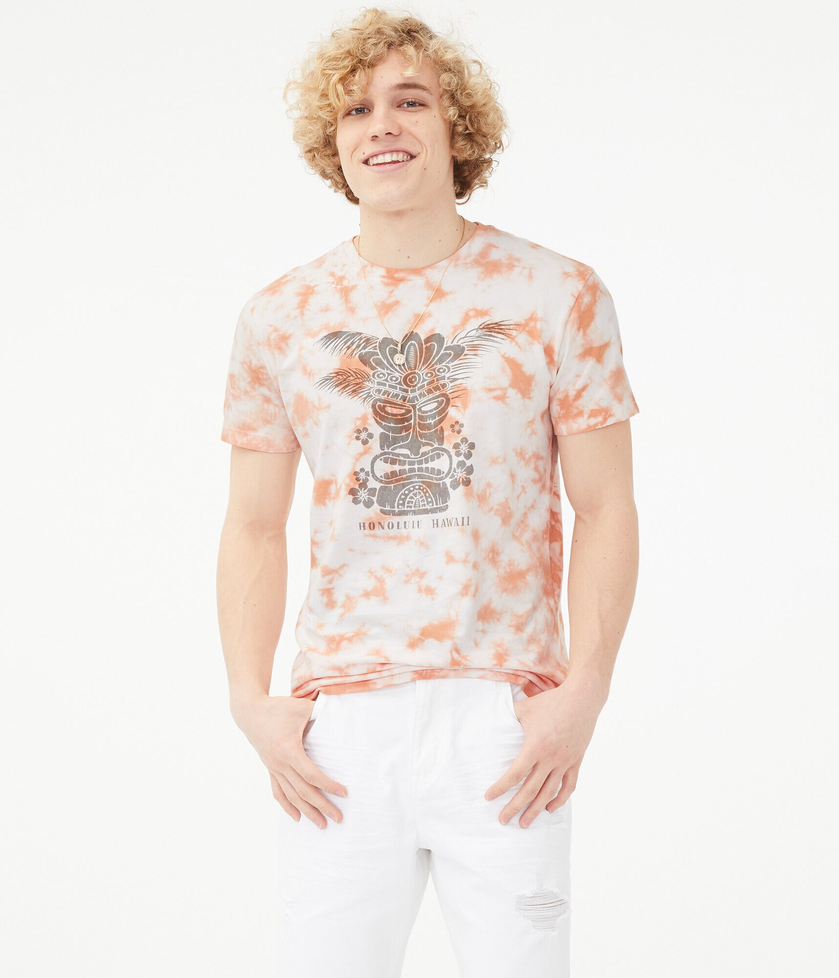 Tiki Mask Tie-Dye Graphic Tee
