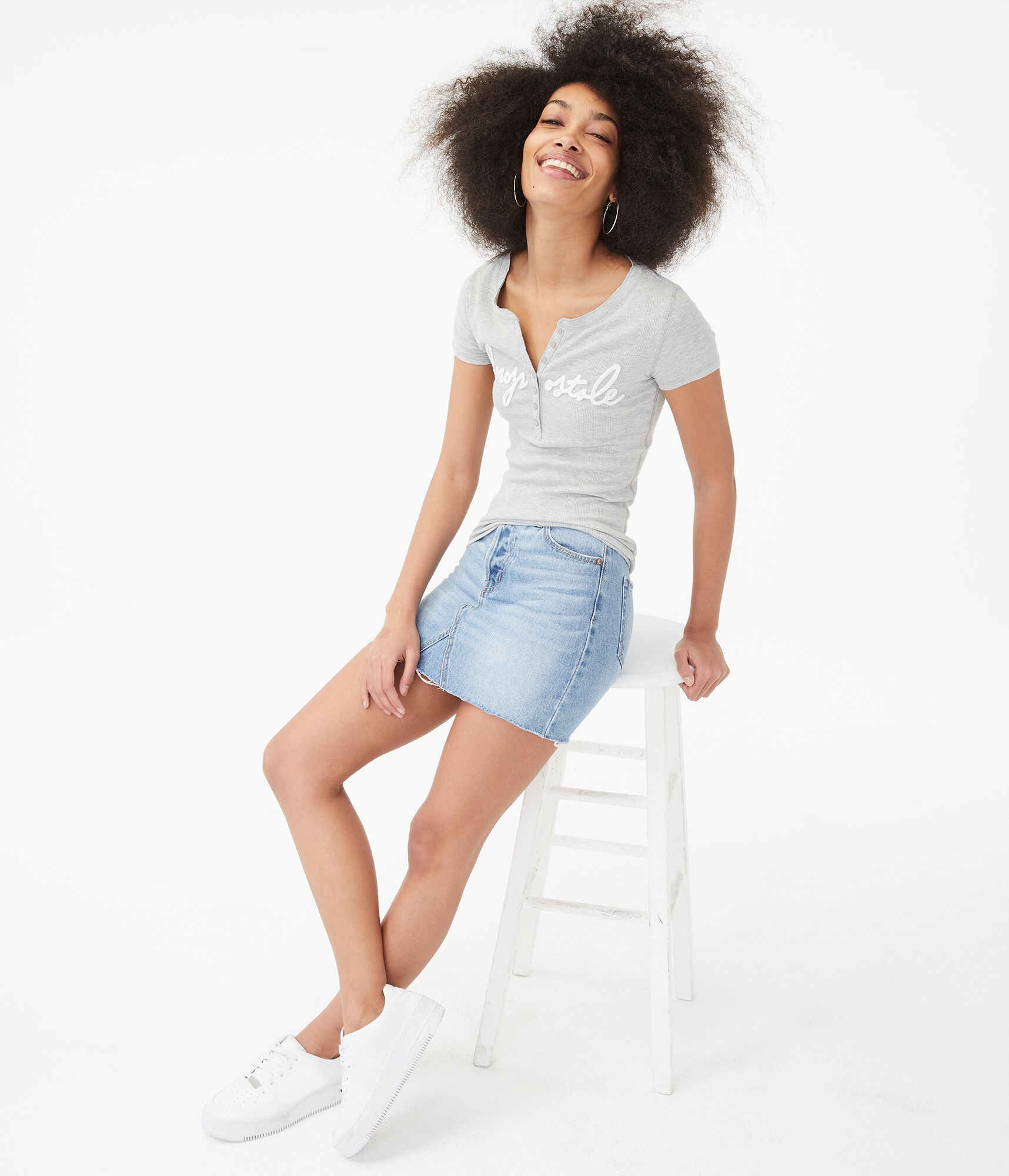 Aeropostale Logo Graphic Henley