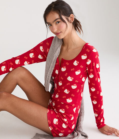 Hello Kitty | Aero Long Sleeve Bows Sleep Romper Hello Kitty | Aero Long Sleeve Bows Sleep Romper