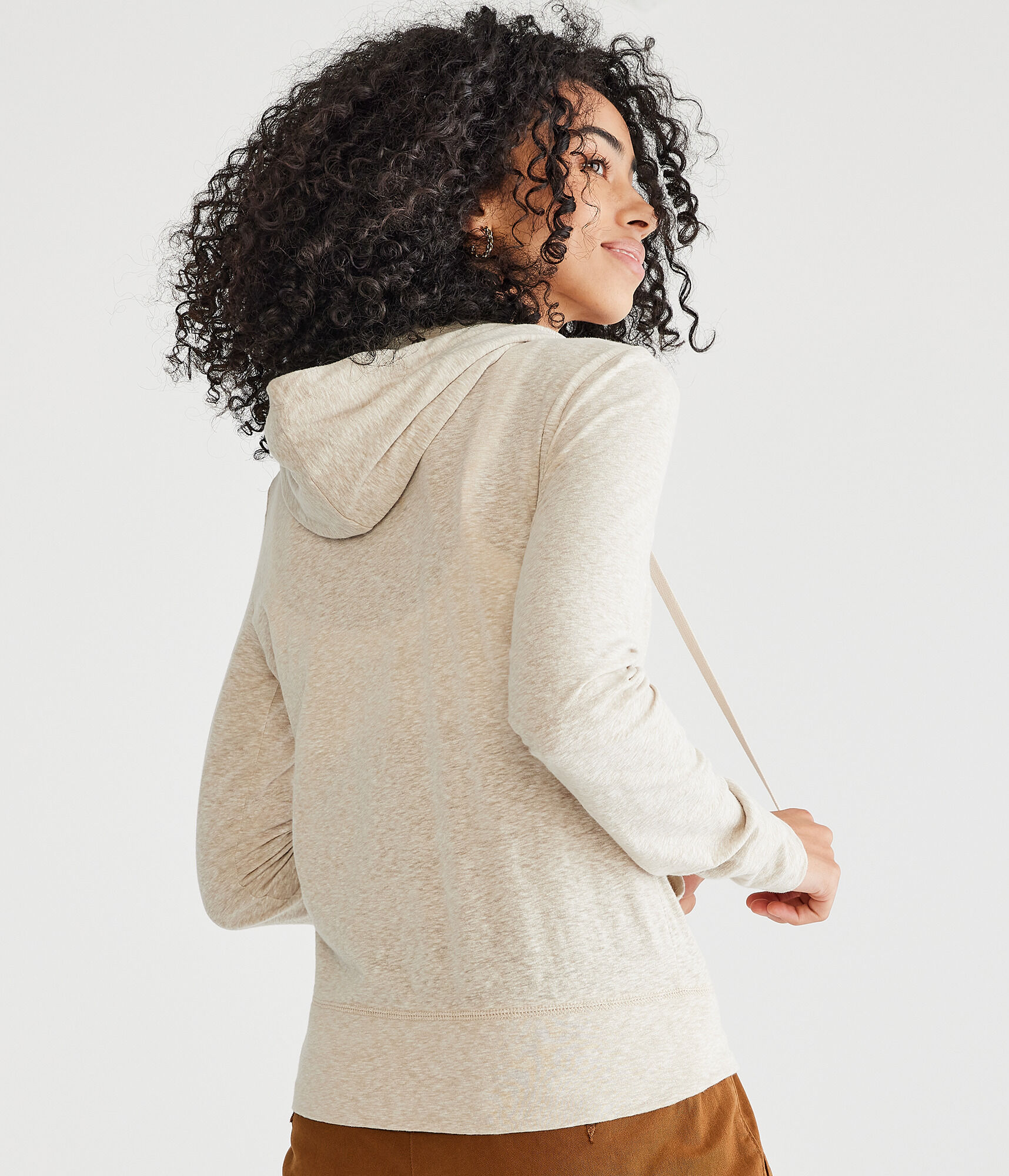 Solid Lightweight Full-Zip Hoodie