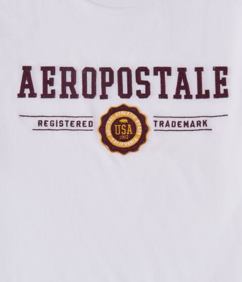 Aeropostale Bear Crest Appliqué Graphic Tee Aeropostale Bear Crest Appliqué Graphic Tee