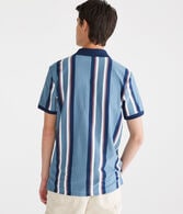 Vertical Stripe Jersey Polo