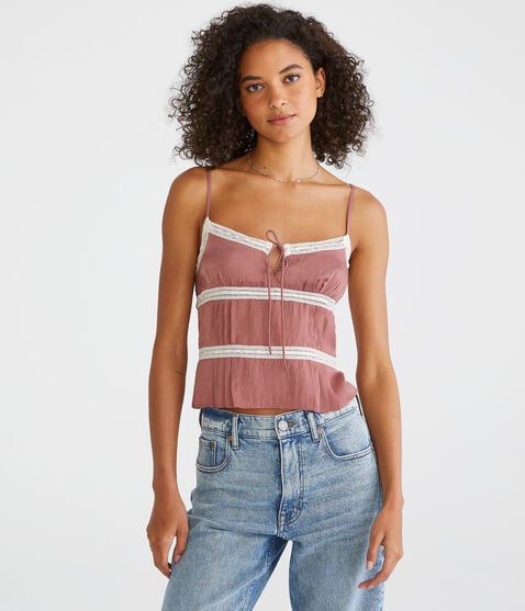 Satin Lace-Trim Cami Satin Lace-Trim Cami