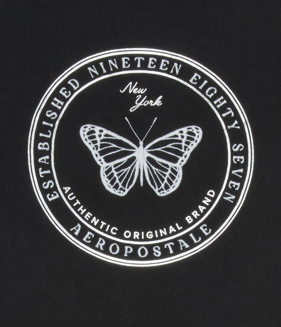 Aeropostale Butterfly Foil Graphic Tee