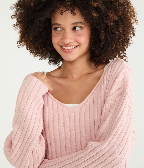Ribbed V-Neck Sweater Ribbed V-Neck Sweater
