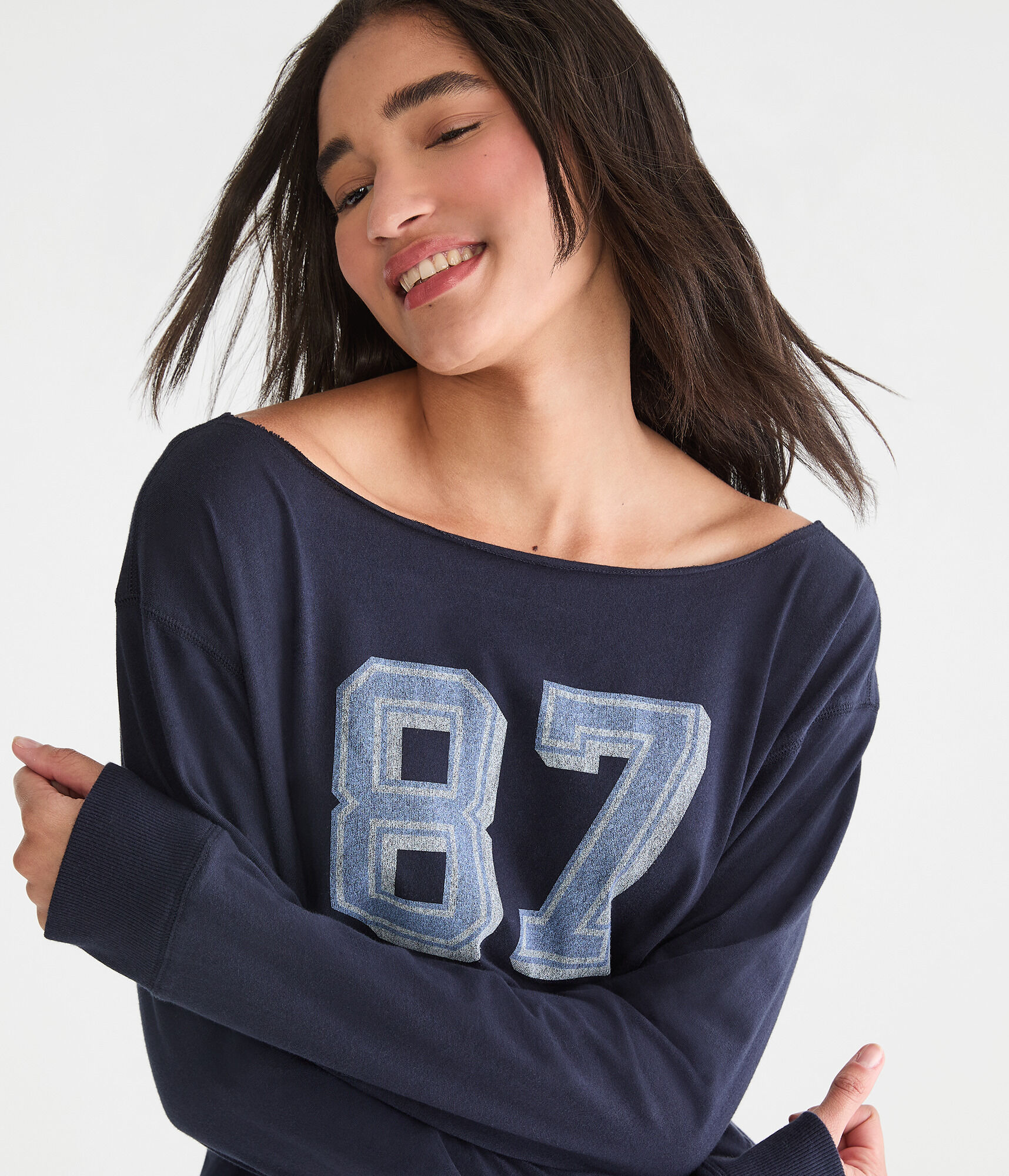 Long Sleeve Seriously Soft 87 Off-The-Shoulder Tee