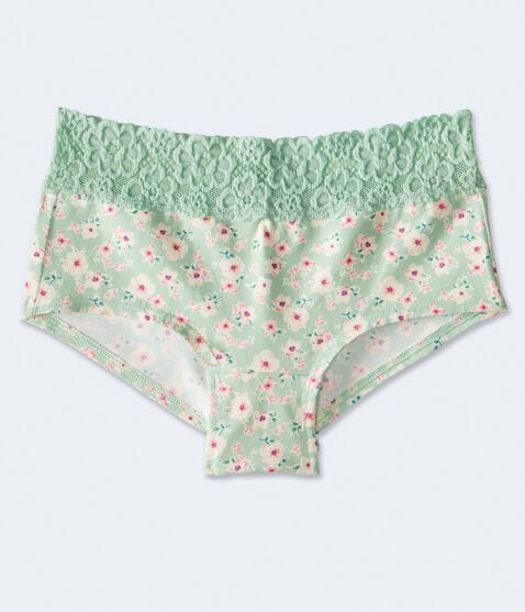 Floral Lace-Trim Boyshort Floral Lace-Trim Boyshort