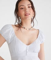 Striped V-Neck Babydoll Top