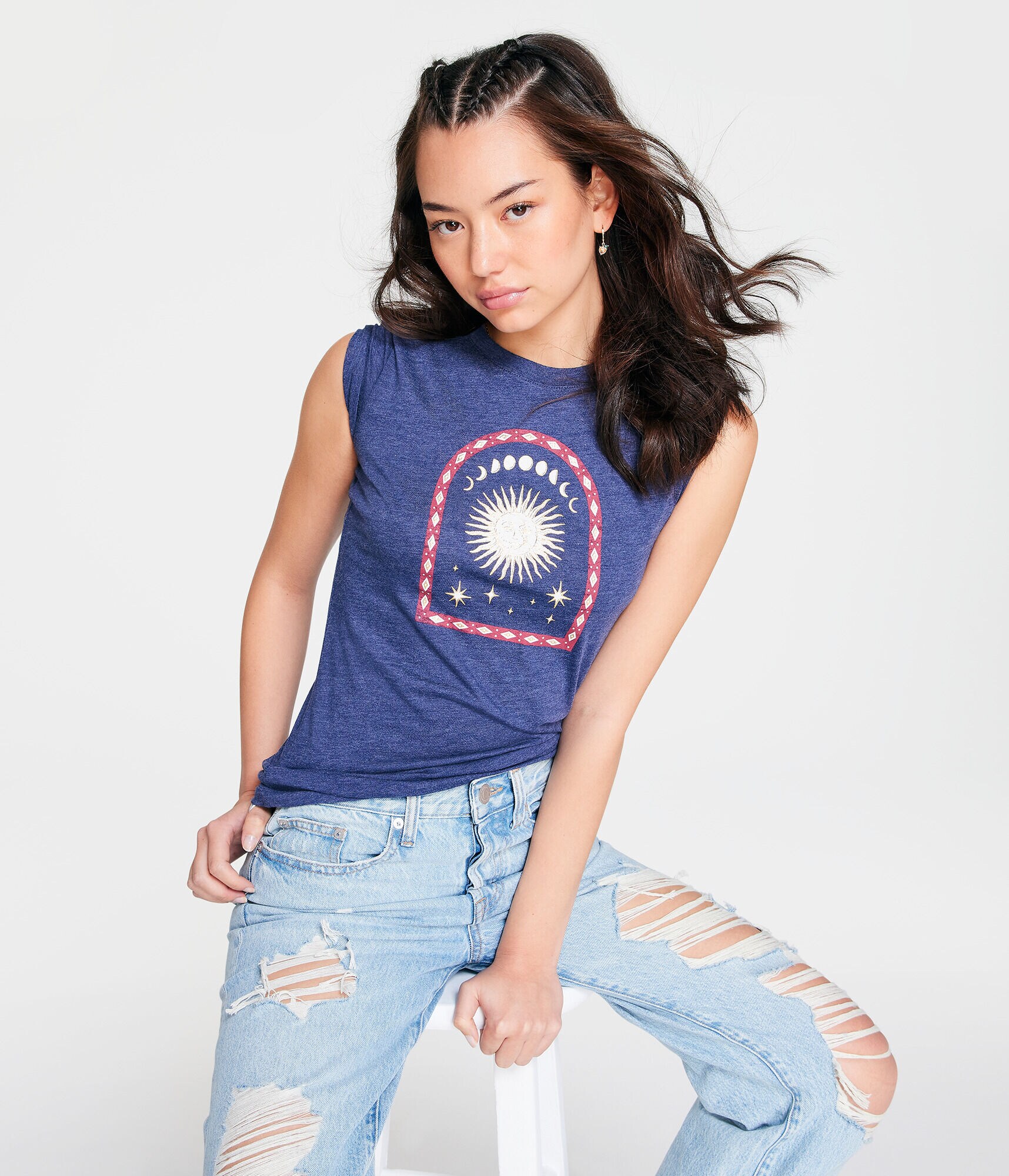 Celestial Window Glitter Graphic Tee