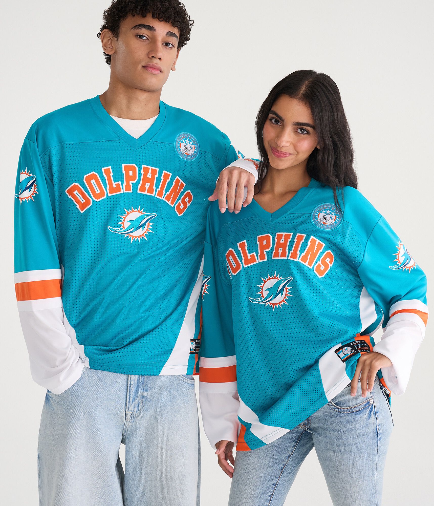 Long Sleeve Miami Dolphins Mesh Top