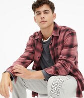 Long Sleeve Relaxed Plaid Flannel Button-Down Shirt
