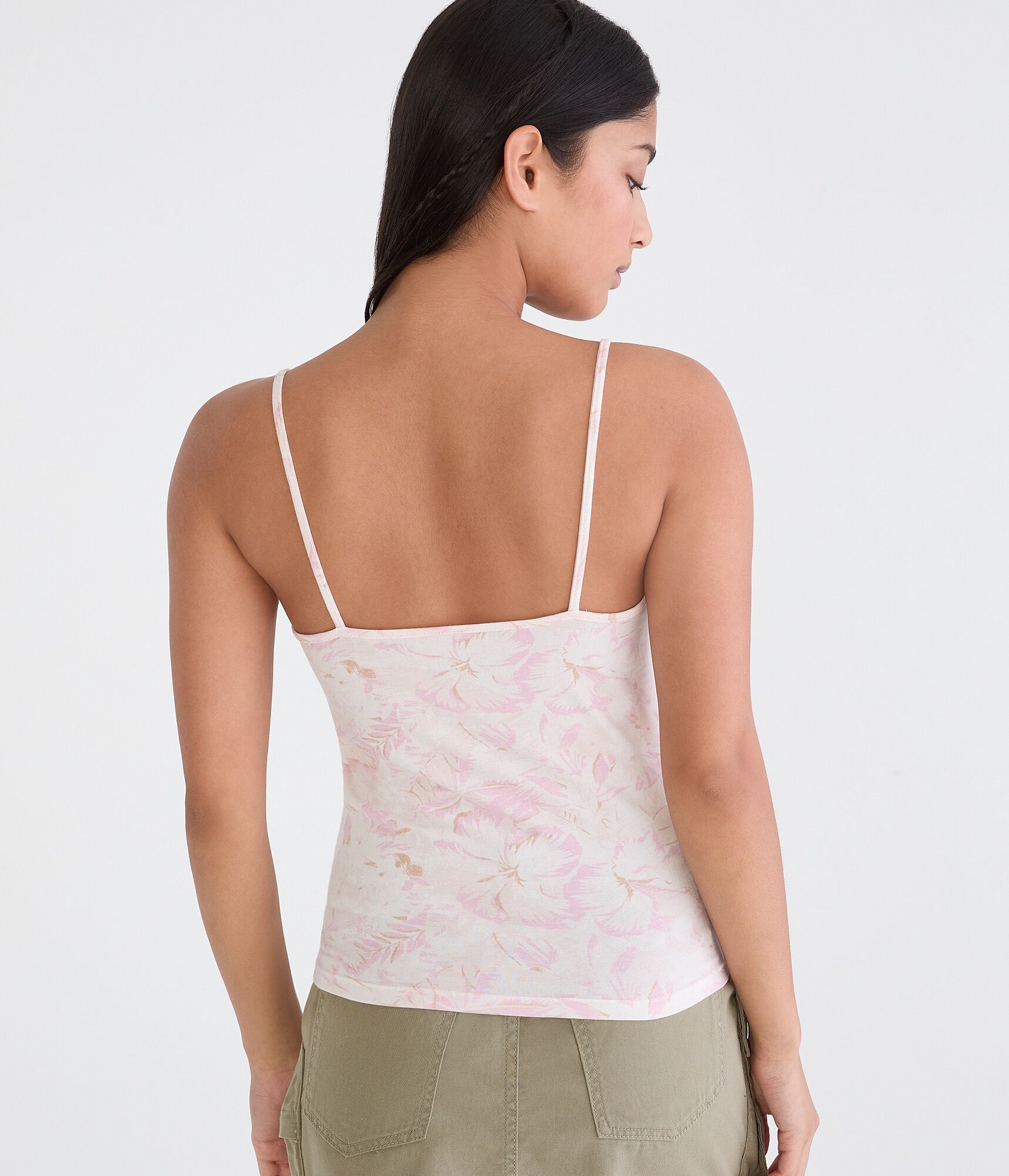 Seriously Soft Tropical Floral Cinched V-Neck Cami