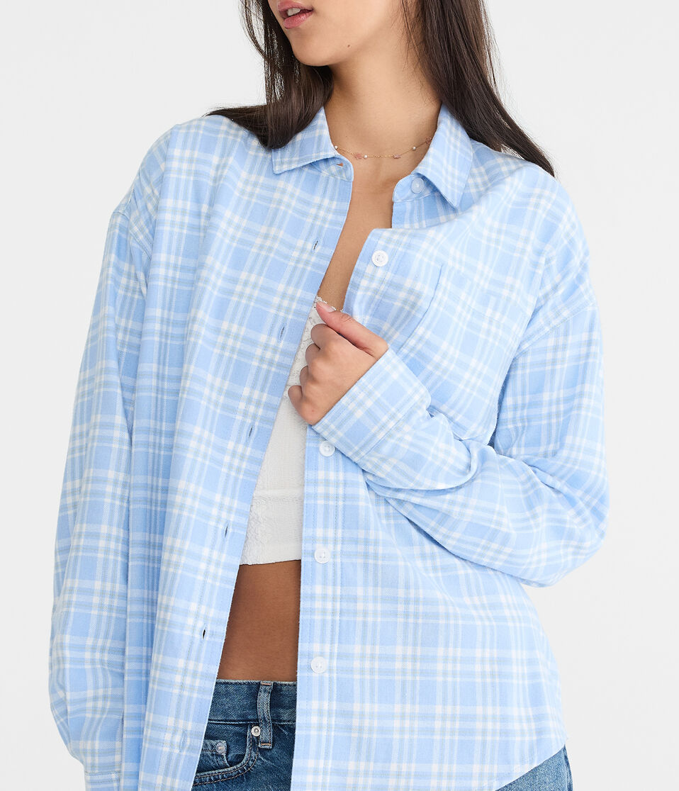Long Sleeve Relaxed Plaid Shirt