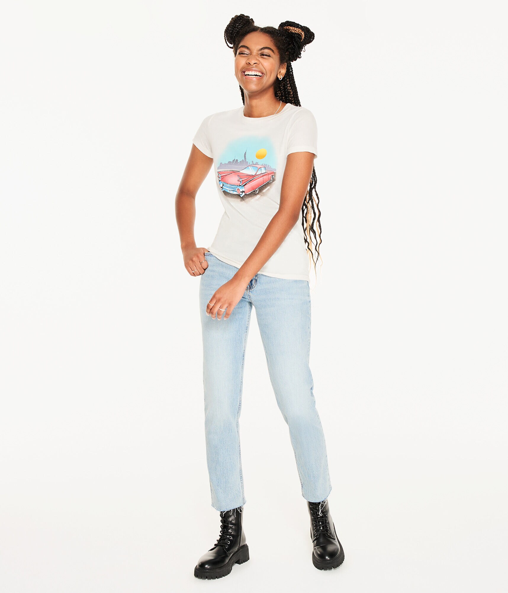 New York Skyline Car Graphic Tee