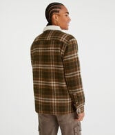 Plaid Sherpa-Lined Full-Zip Shacket