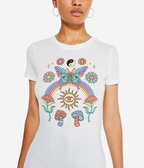 Rainbow Butterfly Graphic Tee