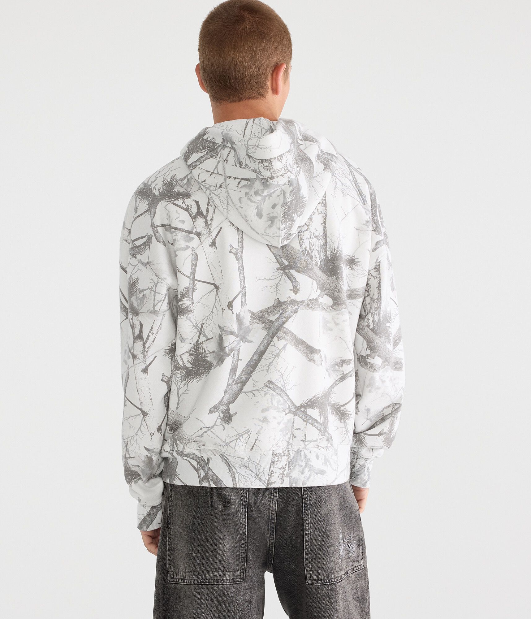 Cloud Soft Forest Camo Boxy Full-Zip Hoodie