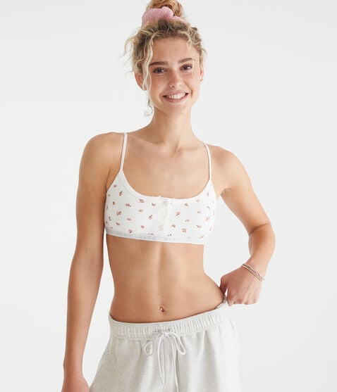 Printed Waffle Henley Bralette Printed Waffle Henley Bralette
