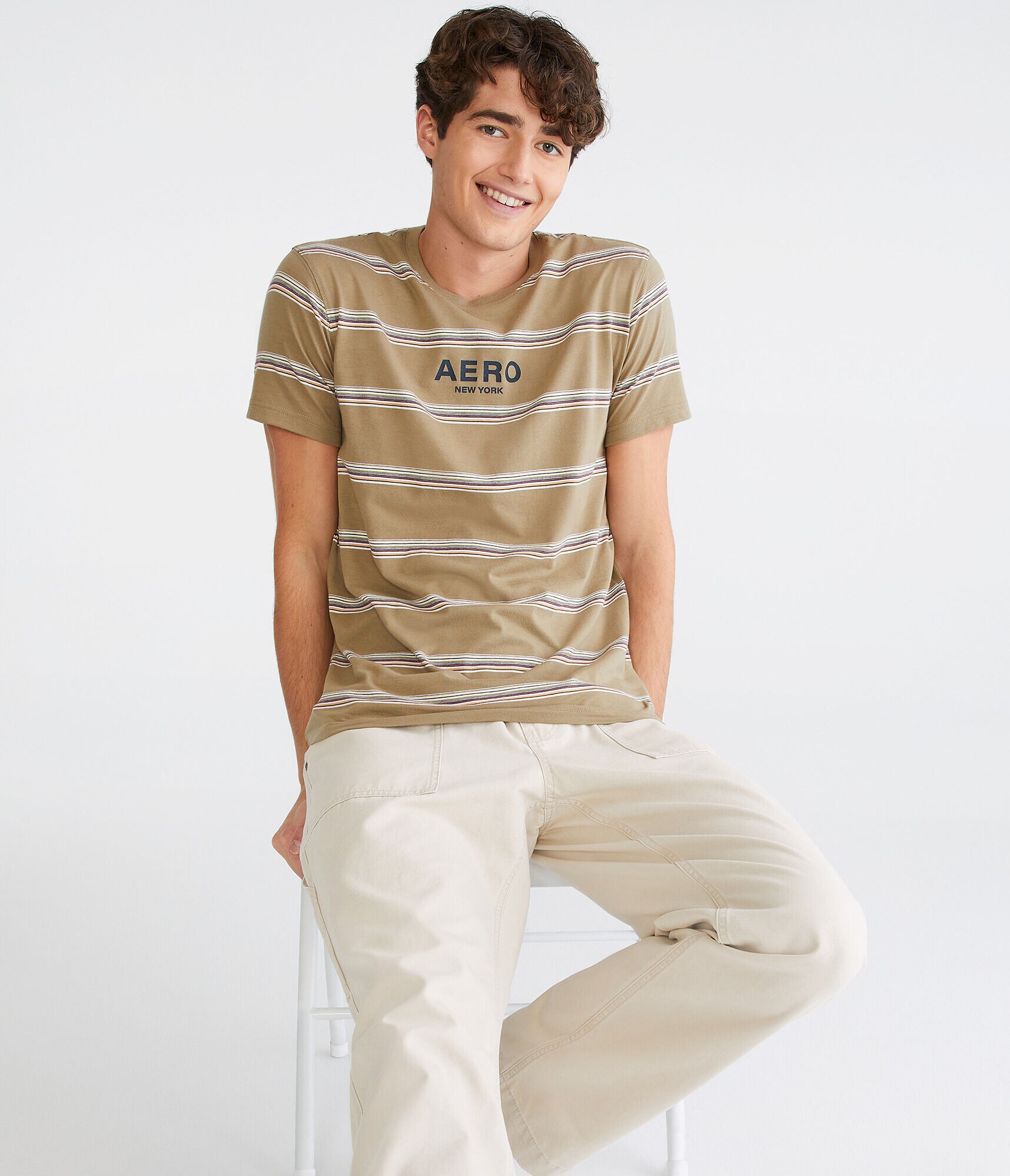 Aero Logo Horizon Stripe Graphic Tee