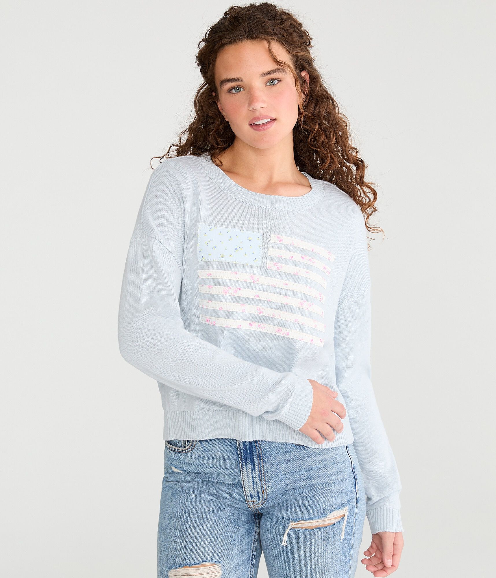 Patchwork Flag Crew Sweater