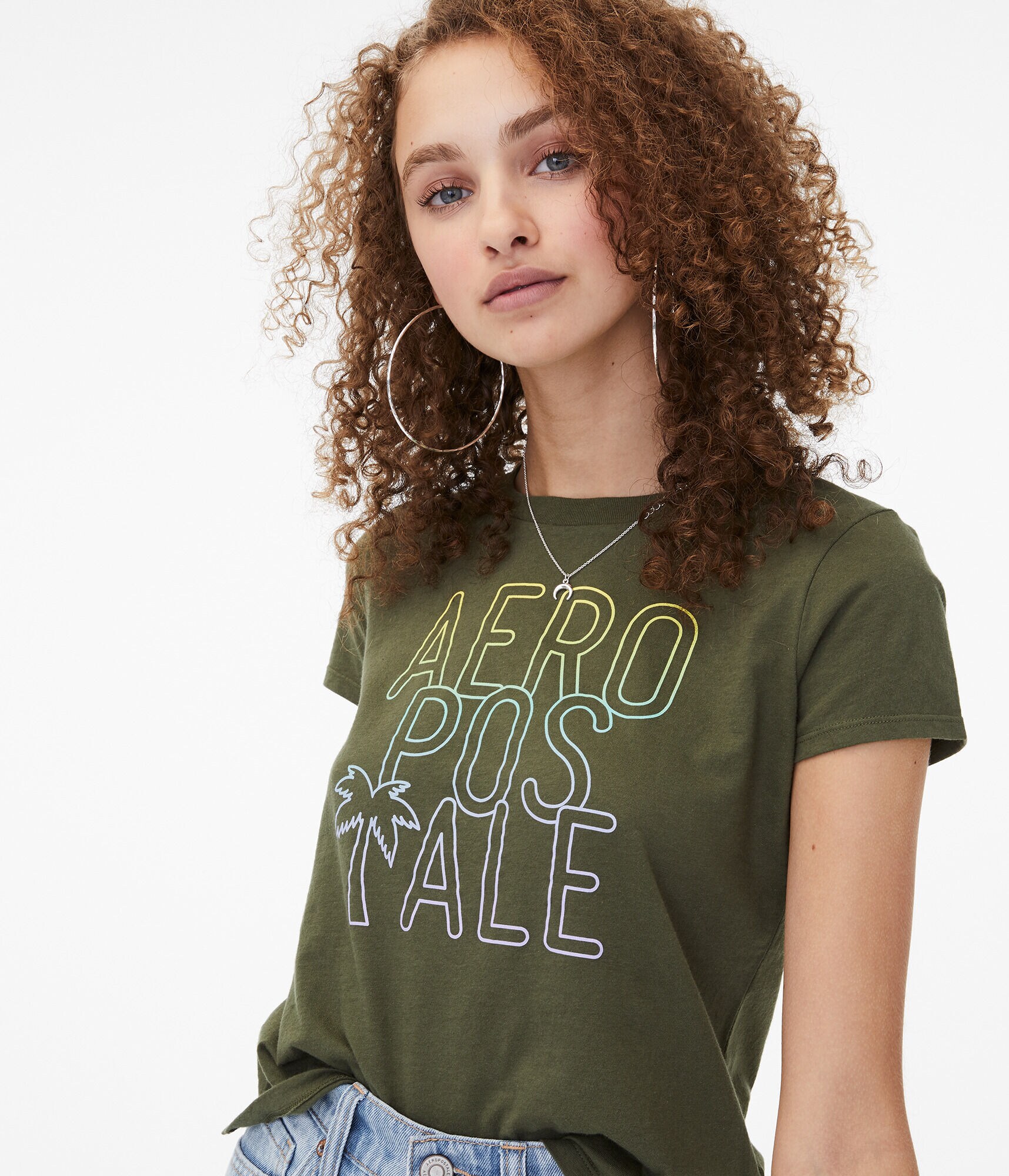 Palm Tree Logo Graphic Girl Tee