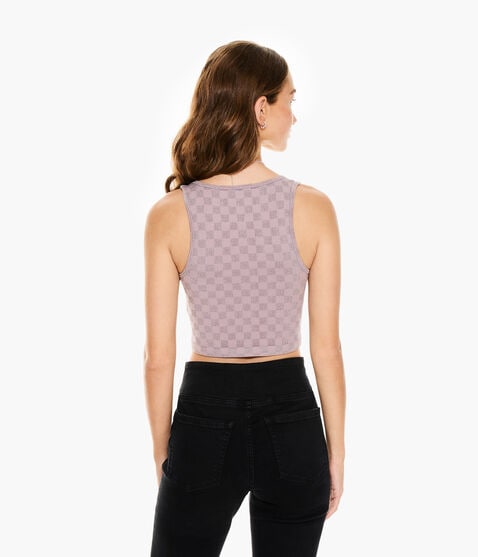 Checkered Shine Seamless V-Neck Cropped Tank Checkered Shine Seamless V-Neck Cropped Tank