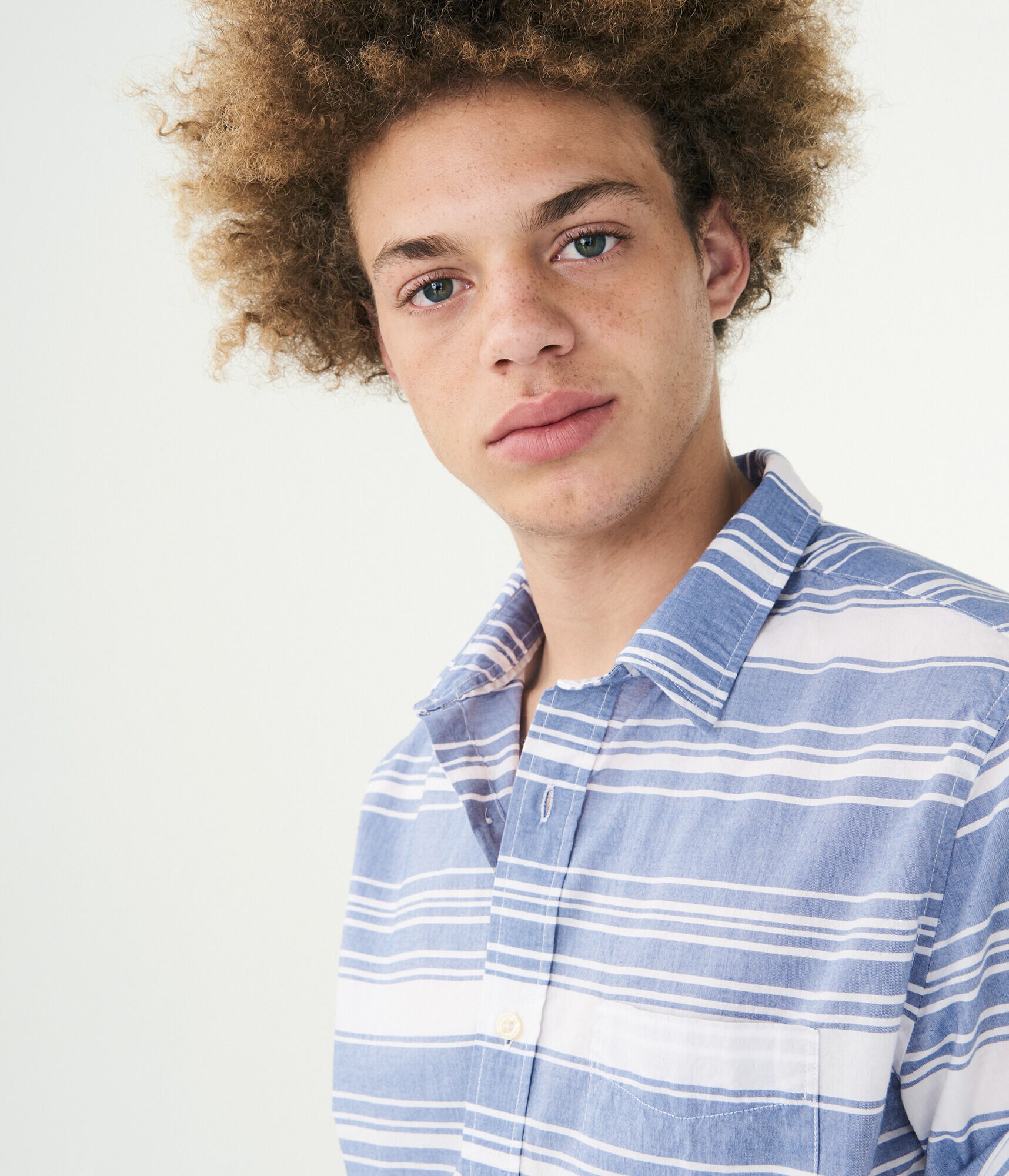 Horizontal Stripe Woven Shirt