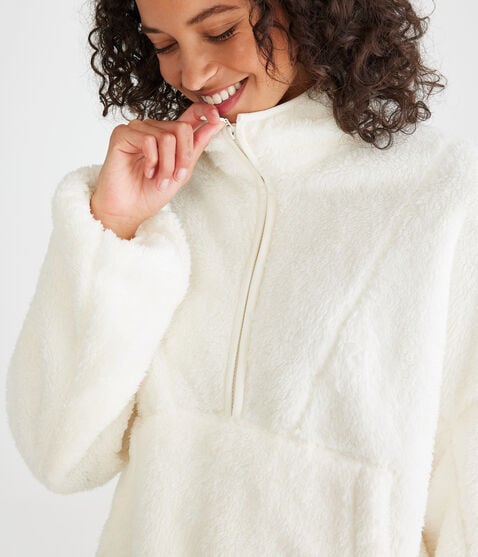 Sherpa Fleece Half-Zip Pullover Jacket