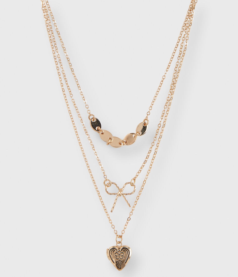 Heart Locket Necklace (3 Pack) Aeropostale - Main Image
