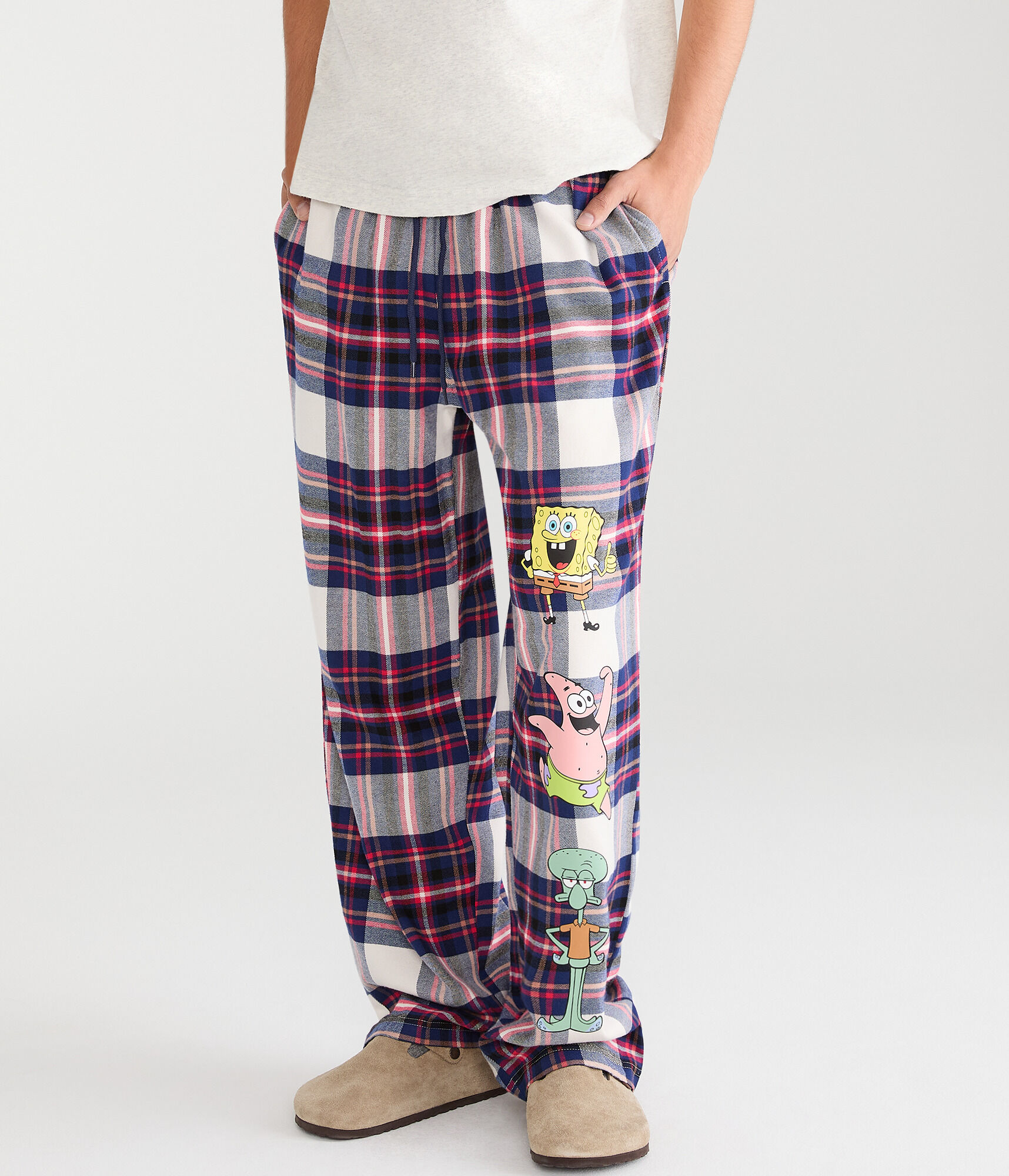 SpongeBob x Aero Plaid Flannel Sleep Pants