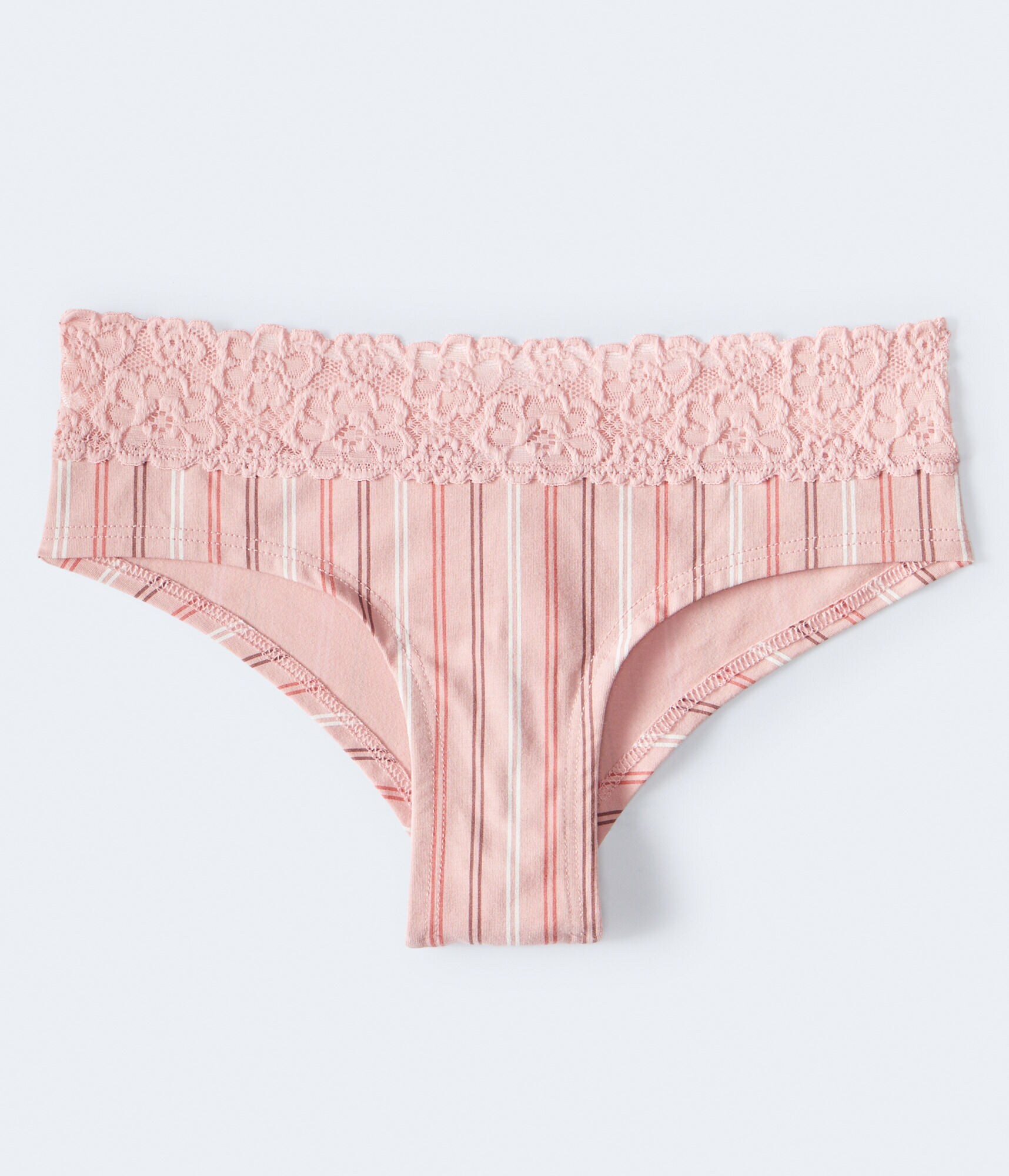 Triple Stripe Lace-Trim Cheeky
