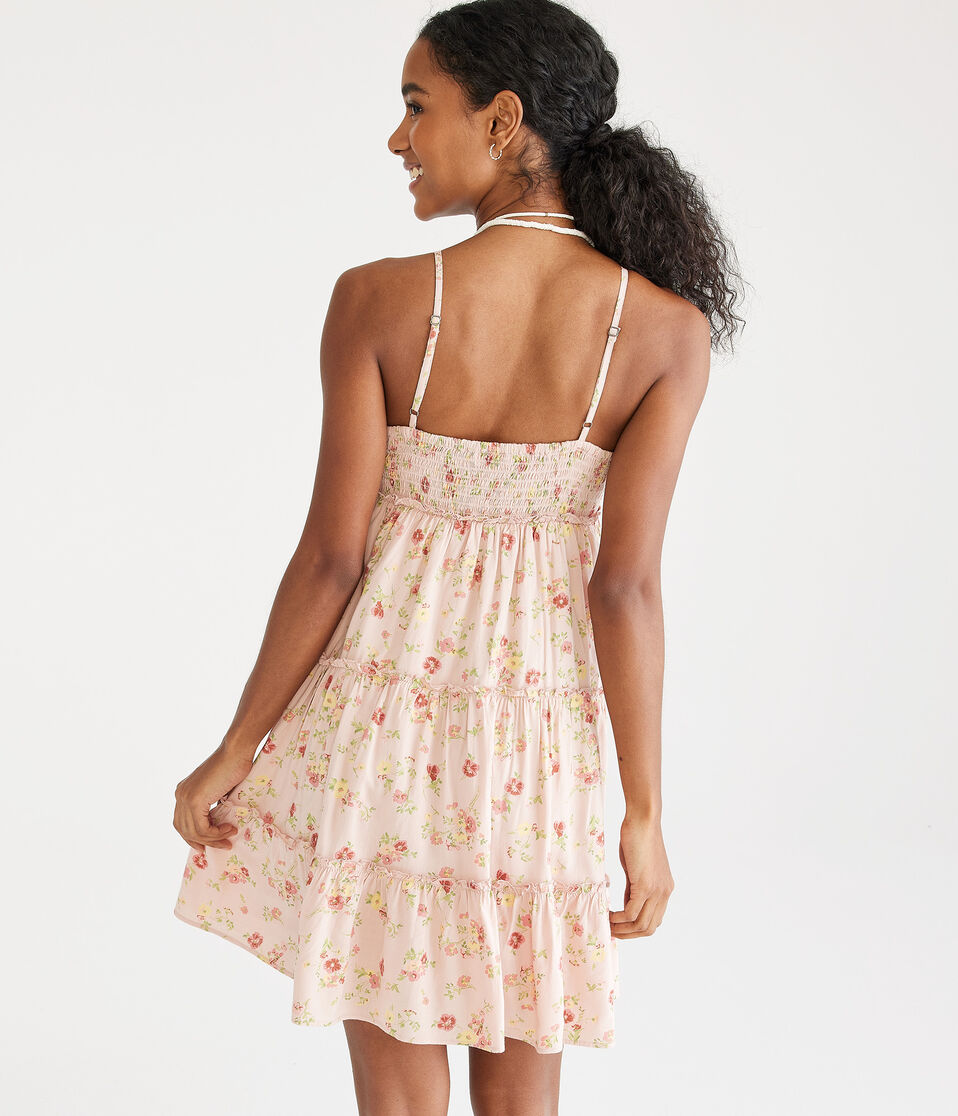 Floral V-Neck Ruffled Babydoll Dress