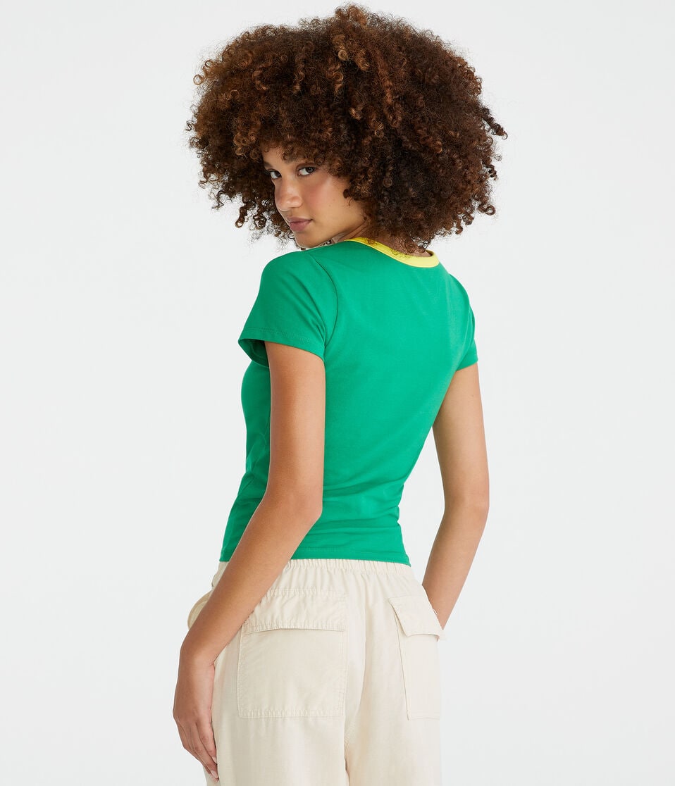 Brazil Graphic Ringer Baby Tee