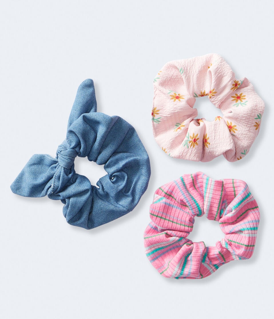 Textured Stripe Scrunchie 3-Pack